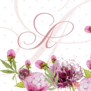 πρόσκληση floral monogramm (SKG013)